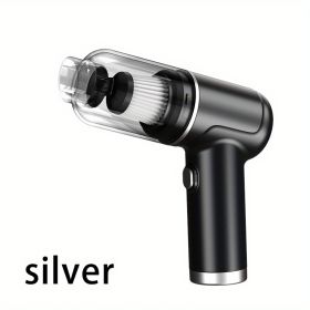 Two-in-one Wireless Vacuum Cleaner Blow Suction One Large Suction Portable Large Suction Computer Car Vacuum Cleaner Car Accessories (Color: Silvery)